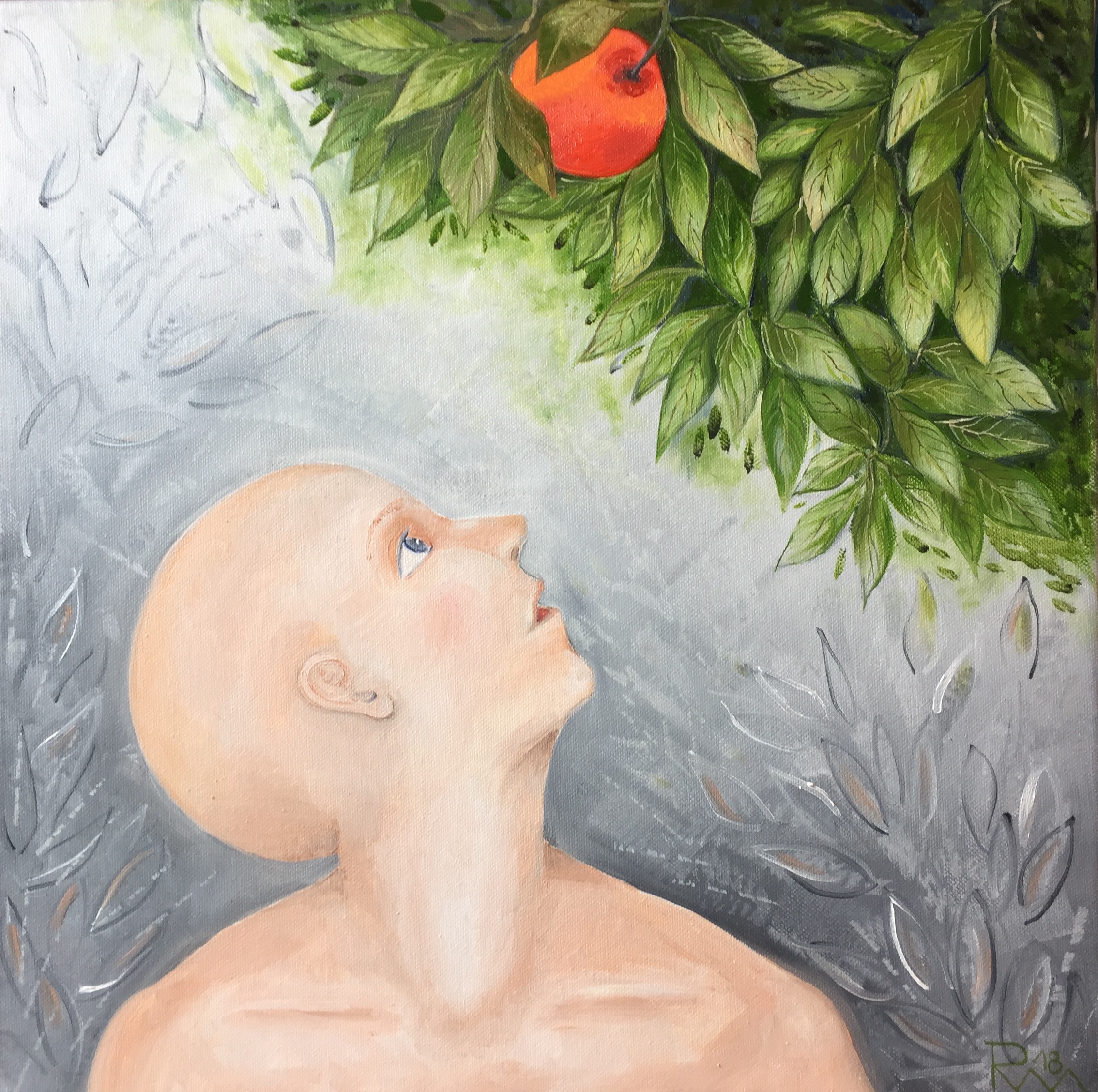 LIVING IN PARADISE (2018) Öl auf Leinen, 40cm x 40cm
