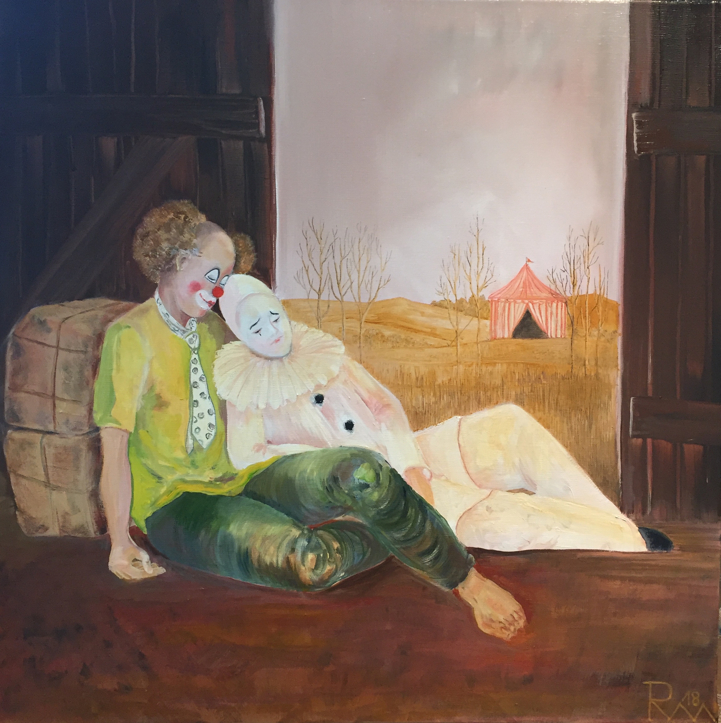 DIE RAST (2018) Öl auf Leinen, 60cm x 60cm