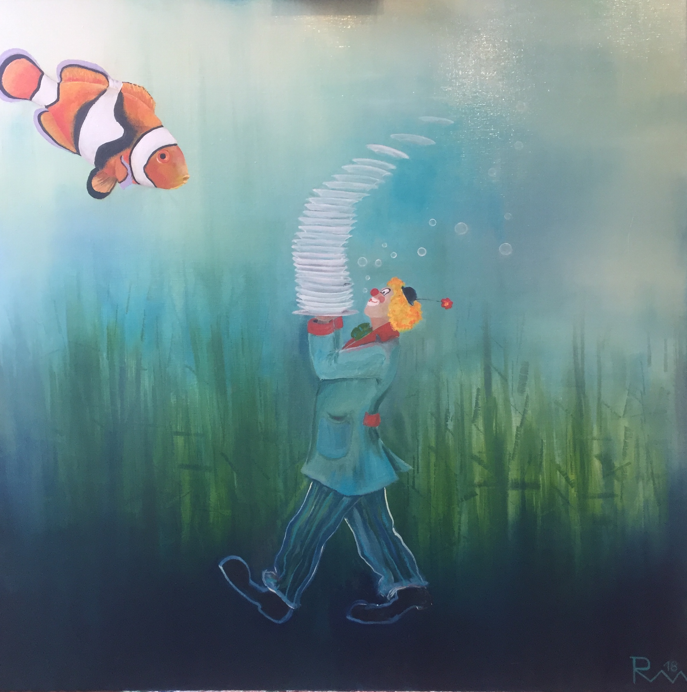BEGEGNUNG (2018) Öl auf Leinen, 80cm x 80cm